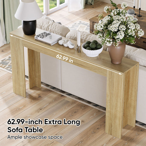 Farmhouse Style Extra Long Walnut Console Table