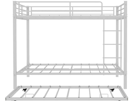 Bunk Bed For Kids, Convertible Frame With Ladders & Guardrail