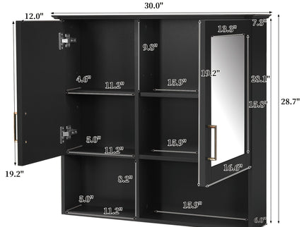 2 In 1 Wall-Mounted Mirror Cabinet With Adjustable Shelves, Soft-Close Doors, High-Definition Mirror & Storage