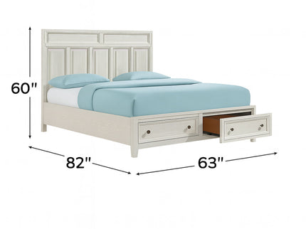 Storage Bed With Panel Headboard And Spacious Footboard Drawers