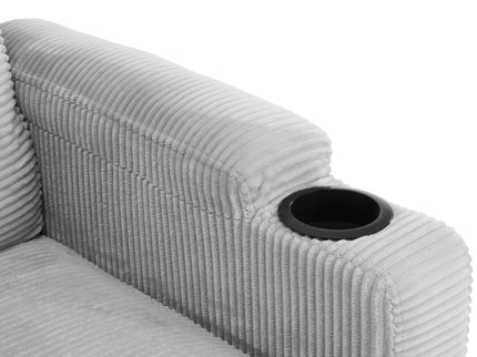 Sleeper Sofa Loveseat Sofa With Full Size Mattress, 2 USB Ports, 2 Cup Holders, 2 Side Pockets And Phone Holder