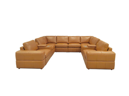 Upholstered Large Arms Sectional With Recliner Seats