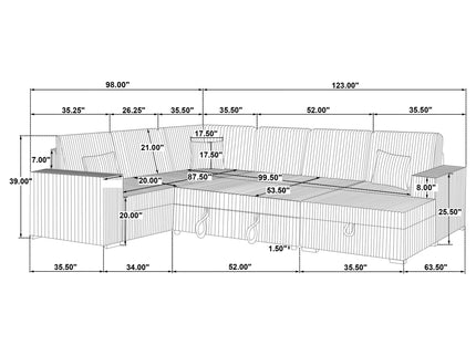 Thurston - Storage Sectional Sofa With Pop Up Bed