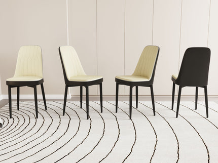 Modern Dining Chair With Cushions And Metal Legs