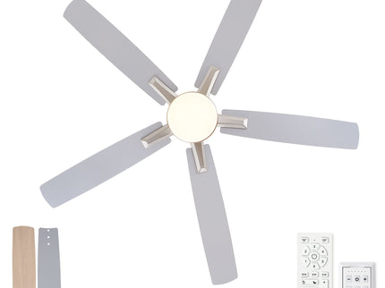 Mordern Flush Mount Ceiling Fan With Light And Remote Control