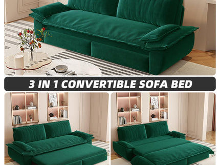 Queen Pull Out 3 In 1 Convertible Sleeper Sofa, Multi-Functional