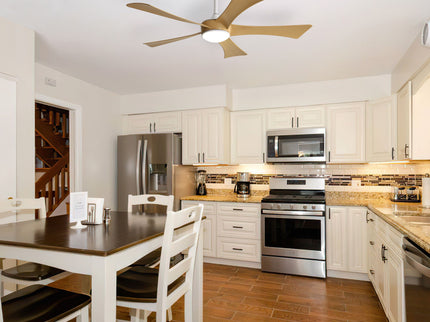 52" Ceiling Fan With 22W LED Light And Remote Control, 50 / 10 / 24 Downrod - White