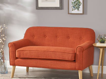 Classic Loveseat With Rolled Armrests And Button Tufting