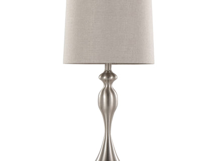 Ashland - Contemporary Table Lamp (Set of 2) - Nickel / Light Gray