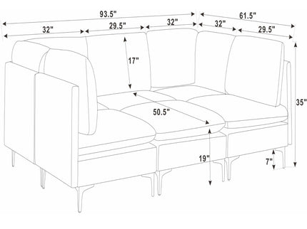 Upholstered Modular Sectional & Tall Legs