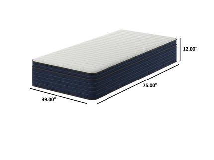 12" Medium Firm Euro Top Hybrid Cooling Gel Infused Pocket Spring And Memory Foam Mattress