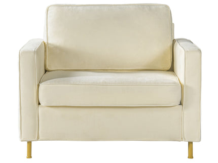 Accent Chair Upholstered Single Sofa With Square Arms, Sewn Pillow Back For Living Room