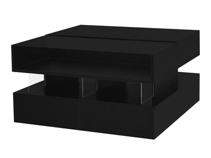 Lift Top Coffee Table With 2 Drawers, Hidden Space And LED Lights For Living Room