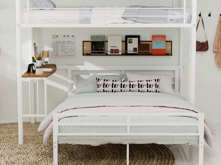 Bunk Bed With Built In Desk & Guardrail Frame