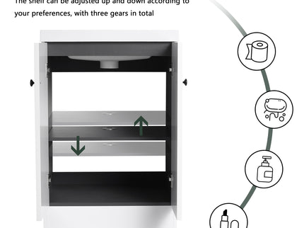 Contemporary Freestanding Bathroom Vanity With Resin Sink & Soft-Close Cabinet Doors