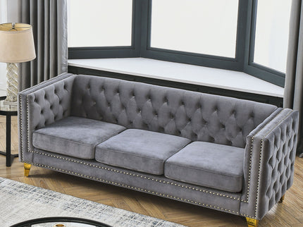 Modern Sofa With Button Tufting, Upholstered Couch For Living Room