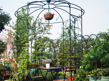 Metal Garden Arch Iron Garden Arbors Gazebo Dia High Birdcage Shape Pergola Pavilion For Wedding Ceremony