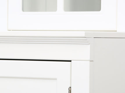 Retro Style Hutch Cabinet With Glass Door, China Cabinet For Home