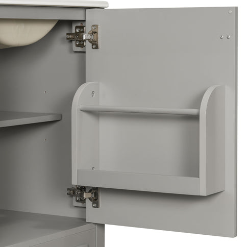 Bathroom Vanity With Sink, Soft Close Door, Adjustable U-Shaped Shelf
