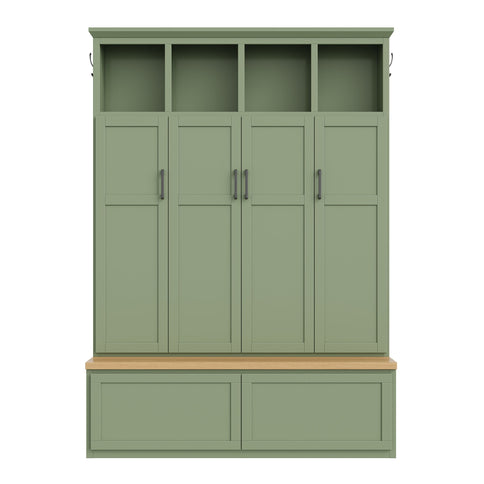 Hall Tree With 4 Hidden Cabinets