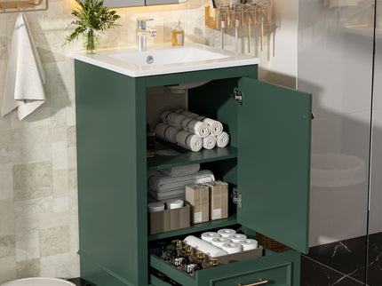 20" Bathroom Vanity With Sink, 1 Drawer, Freestanding Single Set