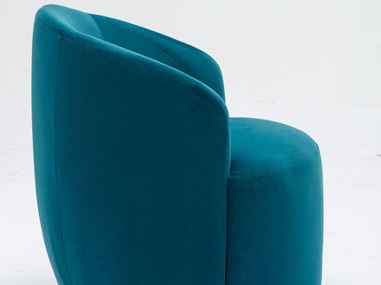 Swivel Accent Armchair Barrel Chair With Powder Coating Metal Ring