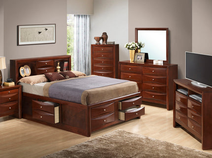 Modern Design Storage Bed With Bookcase Headboard