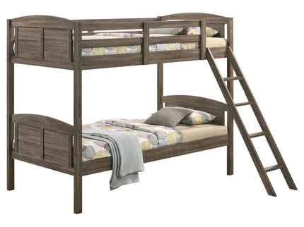 Shasta - Twin Over Twin Bunk Bed With 2 Twin Mattresses - Brown