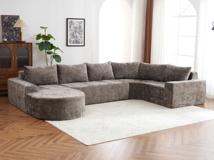 U-Shaped Oversized Modular Cloud Sectional Sofa With Deep Seat For Living Room
