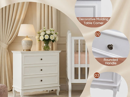 3 Drawer Dresser - White