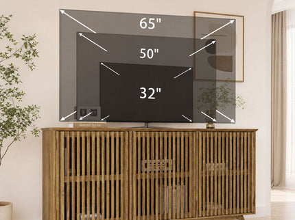 TV Stand With Adjustable Shelf - Natural