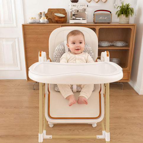 Convertible Baby High Chair To Rocker With 5 Point Harness