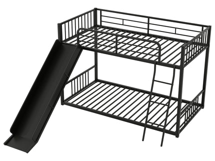Metal Bunk Bed With Slide, Durable Steel Frame