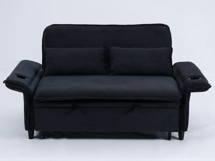 Modern Fabric Multi-Functional Sofa Bed With Adjustable Armrests And Backrests
