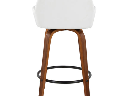 Daniella - Contemporary Fixed Height Counter Stool With Swivel With Round Footrest (Set of 2)