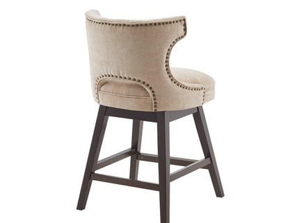 360 Degree Swivel Counter Stool With Silver Detailing