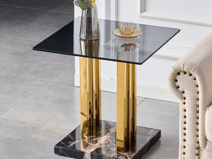 Side Table - Gray / Gold
