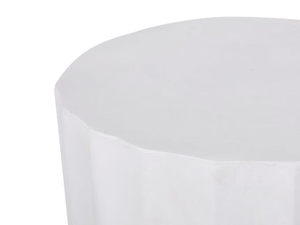 Outdoor End Table With Scallop Edge - Antique White