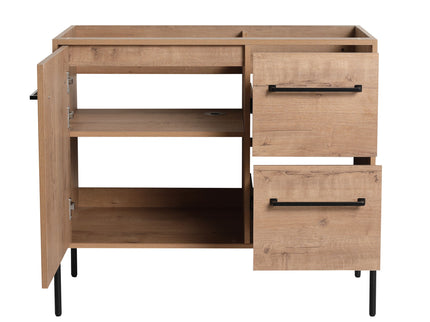 35" Freestanding Bathroom Vanity With Soft Close Doors And 2 Drawers (Vanity Only) - Imitative Oak