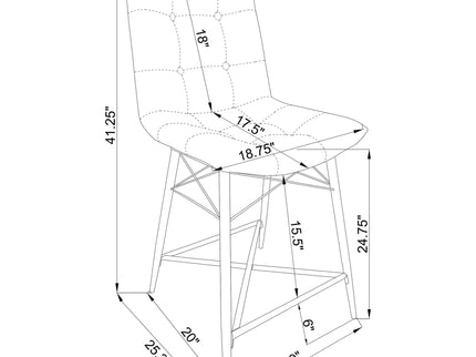 Counter Height Stools & Padded Seat (Set of 2)