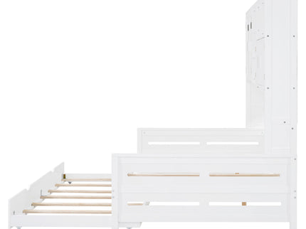 Daybed With All-In-One Cabinet And Shelf