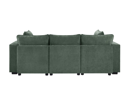 Modern Sectional Sofa U-Shaped With Movable Ottoman Storage Armrests And USB Ports