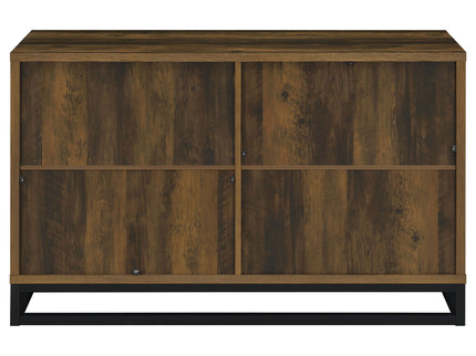 Thurston - 4 Door Accent Cabinet Carved Doors - Dark Brown