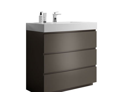 Alice - Bathroom Vanity With Sink, Large Storage Freestanding Bathroom Vanity For Modern Bathroom, One-Piece Sink Basin Without Drain And Faucet