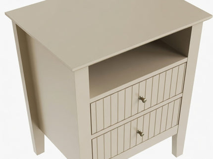 Fluted Nightstand With 2 Drawers