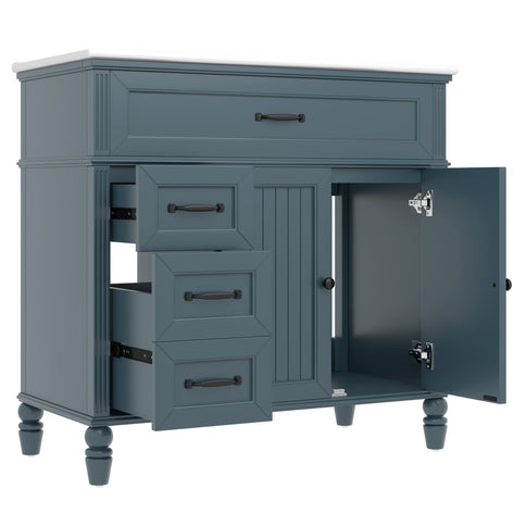 Bathroom Vanity With Sink, Freestanding Cabinet & Drawers