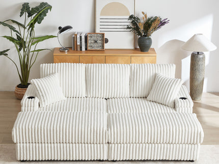 3 Seater Sofa With 2 Ottomans For Living Room