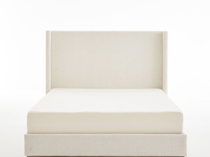 Hosford - Minimalist Upholstered Wingback Bed With Wood Base Platform