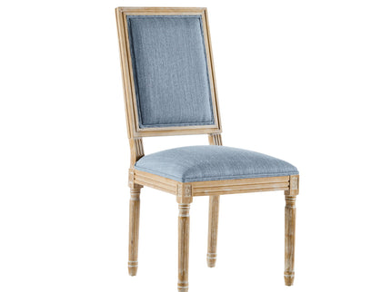 French Country Style Dining Chair With Upholstered Seating And Fluted Legs