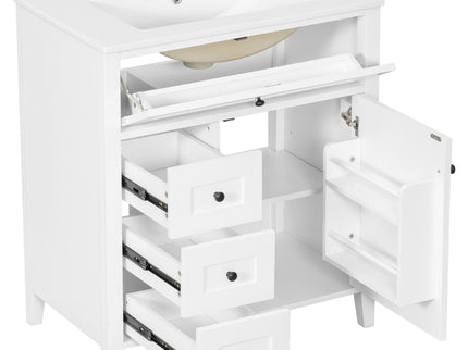 Bathroom Vanity With Sink, 3 Drawers And Adjustable Shelf, Freestanding Storage Unit